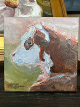 Load image into Gallery viewer, Copper Hide -Hereford Calf Mini 6X6X1.5 on Gallery Wrapped Canvas painting

