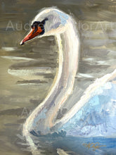 Load image into Gallery viewer, “The Pearl” 11X14 White Swan Art Original Painting
