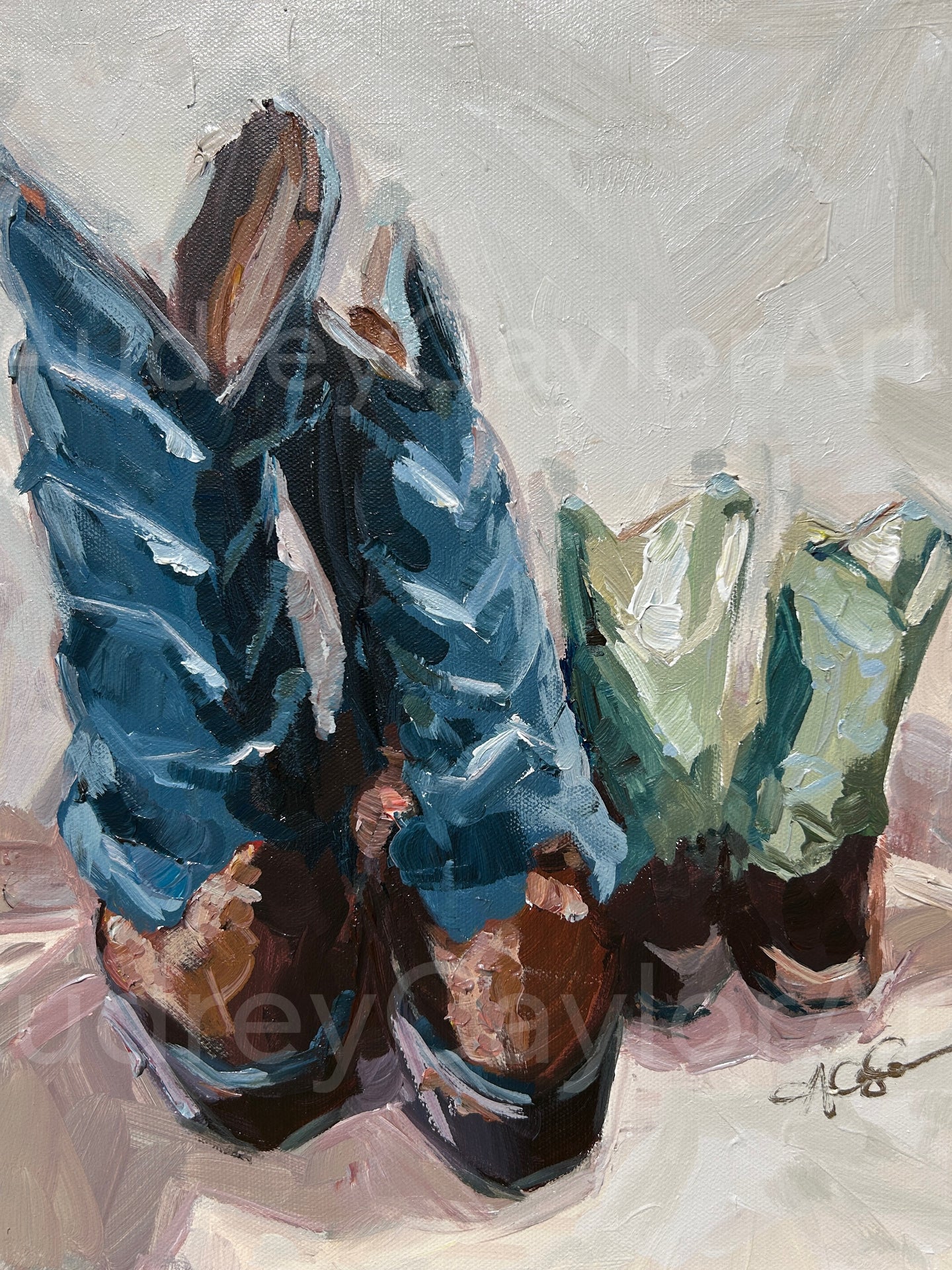 “Memories In These Boots” Western Boot Fine Art Giclee Print by Audrey Caylor