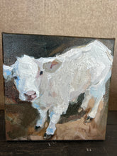 Load image into Gallery viewer, SOLD Pearl -Hereford Calf Mini 6X6X1.5 on Gallery Wrapped Canvas painting
