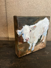 Load image into Gallery viewer, SOLD Pearl -Hereford Calf Mini 6X6X1.5 on Gallery Wrapped Canvas painting
