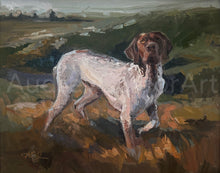 Load image into Gallery viewer, “Bird Dog” German Short Haired Pointer Oil Painting on Canvas Panel Framed
