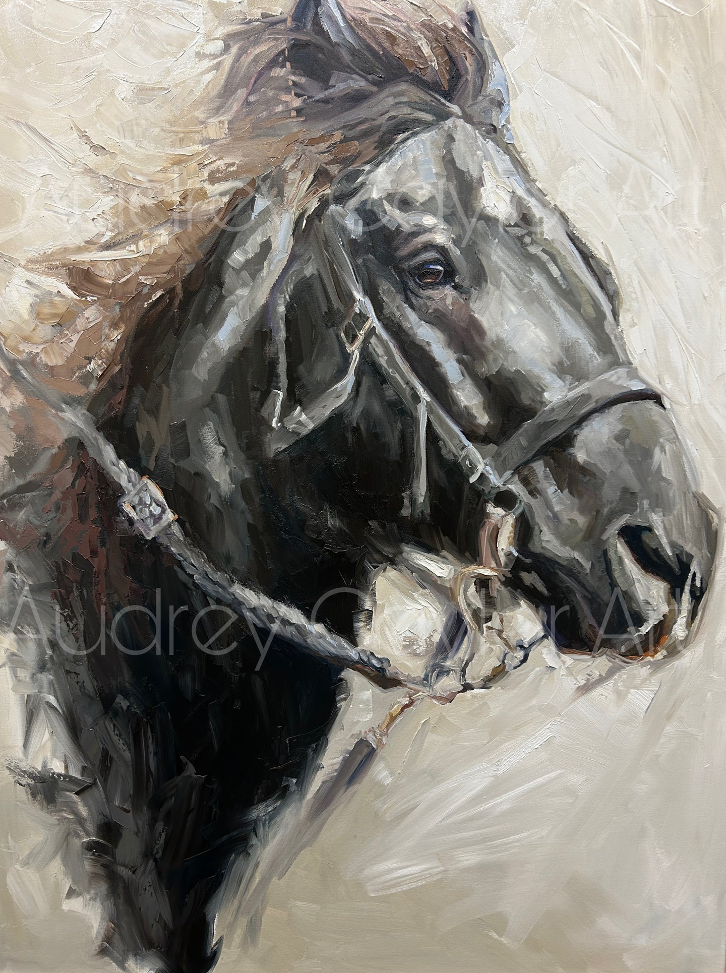 “Bangtail Sterling” Oil Painting- Western Art- Equine Art-Bucking Horse