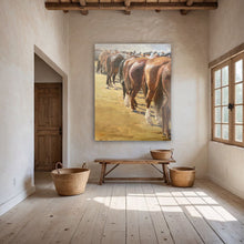 Load image into Gallery viewer, “Horse Sale” 48X60 oil  painting, Equine Horse Art
