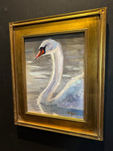 Load image into Gallery viewer, “The Pearl” 11X14 White Swan Art Original Painting

