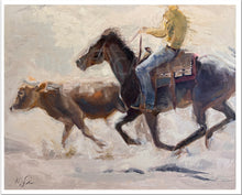 Load image into Gallery viewer, High Noon Round Up Ranch Rodeo Cowboy Art Giclee Fine Art Print
