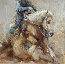 Load image into Gallery viewer, “The Stop” Oil Cutting Horse Painting, Horse - Equine - Western Art
