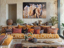 Load image into Gallery viewer, &quot;Bonnie and Clyde&quot; Charolais Calf Ranch Giclee Fine Art Print 16X20
