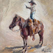 Load image into Gallery viewer, "Lil Britches" Original Painting 10X10 Little Cowboy
