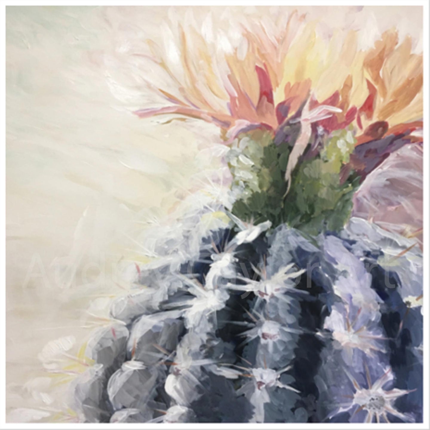 “In Bloom” Cactus Bloom Giclee Fine Art Print 20X20