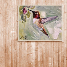 Load image into Gallery viewer, Hummingbird Giclee Print, Morning Flight by Audrey Caylor
