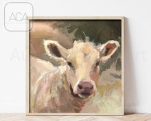 Load image into Gallery viewer, “Pasture Promise” Charolais Cow Giclee Fine Art Print 20X20
