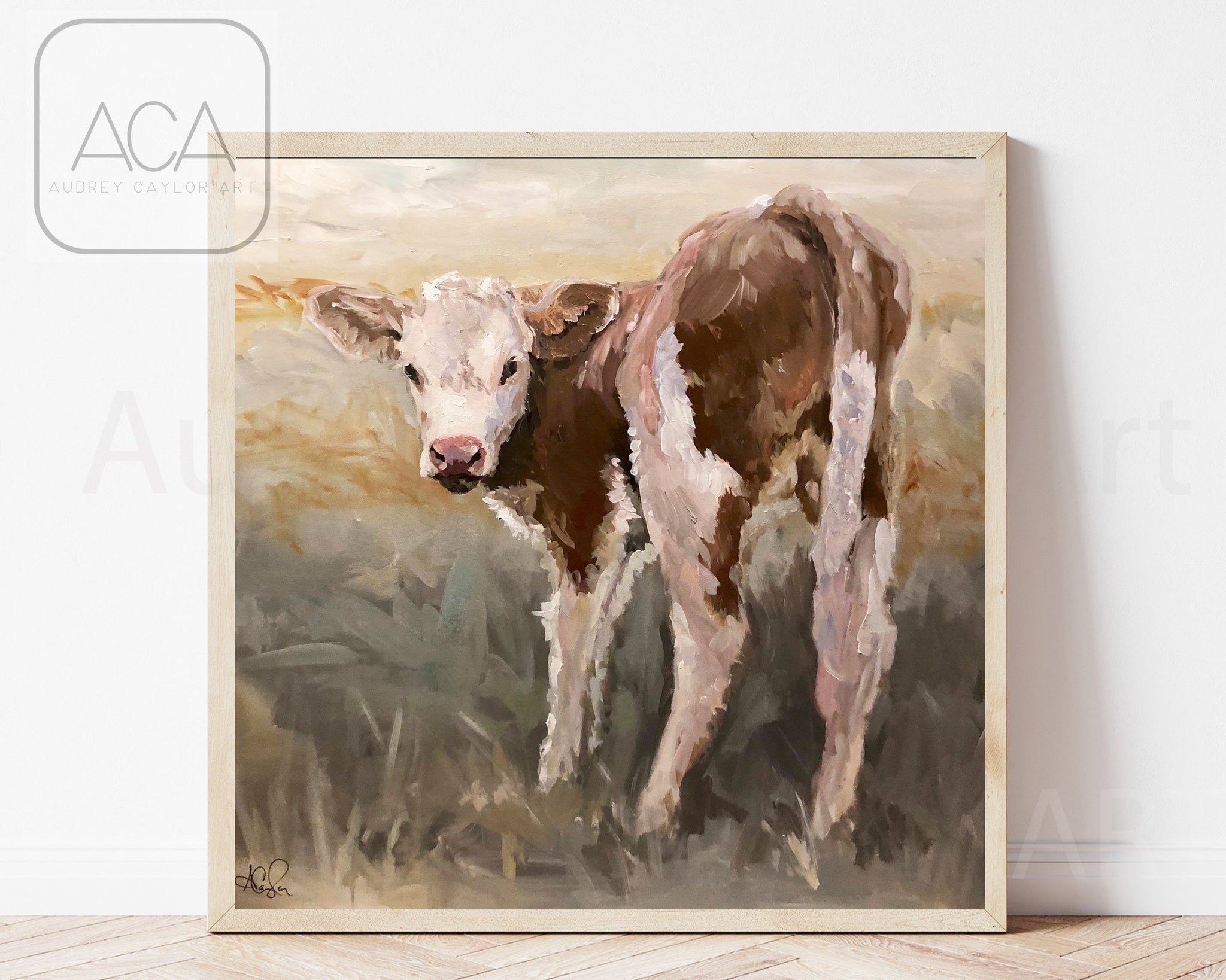 Looking Behind” Longhorn Calf Giclee Fine Art Print, by