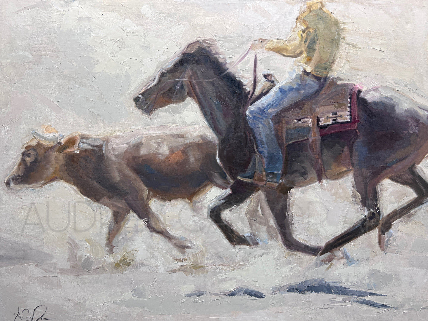 “High Noon Round Up” Oil Painting